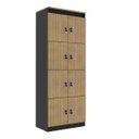 Ver imagem 1 de Armário Locker Guarda Volumes 8 Portas com Chave Amêndoa/Preto ME4202