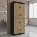 Ver imagem 4 de Armário Locker Guarda Volumes 8 Portas com Chave Amêndoa/Preto ME4202