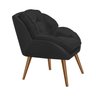 Poltrona Decorativa Agata Veludo Preto - Fortbello Estofados - 3