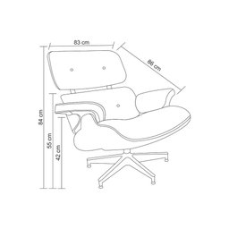Poltrona Charles Eames (assento) Branco Rivatti - 5
