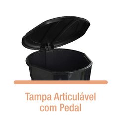 Lixeira Oval com Pedal Preta 30lt Arqplast - 3