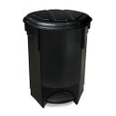 Ver imagem 1 de Lixeira Oval com Pedal Preta 30lt Arqplast