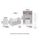 Ver imagem 5 de Dormitório Infantil Júnior 4 Portas, Cômoda e Berço Uli Branco Brilho com Colchão Supreme - Mó