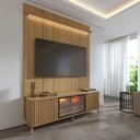 Ver imagem 2 de Rack com Painel para TV até 85" 1 Prateleira 1 Porta Vidro Reflecta e LED Neon Float 178cm –