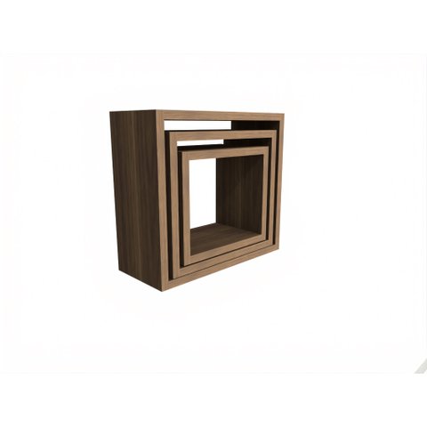 Kit 3 Nichos Decorativos na Cor Louro Freijó