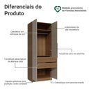 Ver imagem 3 de Guarda-Roupa Modulado 2 Portas 2 Gavetas 1 Cabideiro Rustic/Crema Neo Madesa