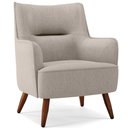Ver imagem 1 de Poltrona Decorativa Fixa Pés de Madeira Isabella D02 Linho Bege C-107 - Lyam Decor