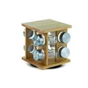 Ver imagem 1 de Jogo de Porta Condimentos com Suporte Giratório em Bambu com 8 Potes 90ml Mimo Style