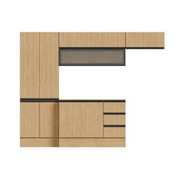 Cozinha Modulada 5 Peças 3 Aéreos 1 Balcão 1 Paneleiro Nara Cabecasa Madeiramadeira - 3