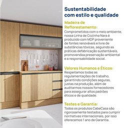 Cozinha Modulada 5 Peças 3 Aéreos 1 Balcão 1 Paneleiro Nara Cabecasa Madeiramadeira - 18