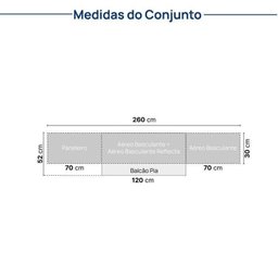 Cozinha Modulada 5 Peças 3 Aéreos 1 Balcão 1 Paneleiro Nara Cabecasa Madeiramadeira - 6