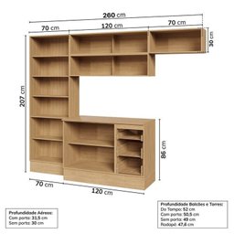 Cozinha Modulada 5 Peças 3 Aéreos 1 Balcão 1 Paneleiro Nara Cabecasa Madeiramadeira - 4