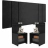 Conjunto Quarto Cabeceira Queen 1,60 Luana com 2 Mesas de Cabeceira Fantasy - Preto - 1
