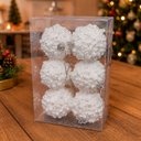 Ver imagem 3 de Bola Nevada Branca Decoração Enfeite Natalino 6cm Kit 24PÇS