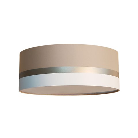 Luminária Plafon Faixas Bronze Cúpula 50x15: Cáqui