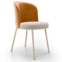 Ver imagem 6 de Kit 4 Cadeiras Sala de Jantar Estofada Gavi Arena L02 Couríssimo Whisky Bouclê Creme - Lyam Decor
