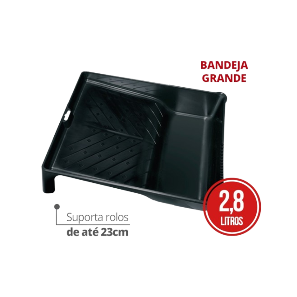 12 Unidades Bandeja para Pintura Grande 37,5 X 28,5 Cm Cor Preto Durín - 2