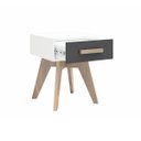 Ver imagem 2 de Mesa de Canto Retrô em MDF 45 x 40 x 57 cm Off White/Carvalho/Grafite TB717 Dalla Costa
