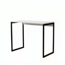 Ver imagem 1 de Escrivaninha Slim Home Office Retangular Mdf e Aço Quarto Escritório Branco/pé Preto - Lh Móveis