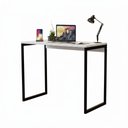 Ver imagem 5 de Escrivaninha Slim Home Office Retangular Mdf e Aço Quarto Escritório Branco/pé Preto - Lh Móveis