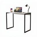 Ver imagem 5 de Escrivaninha Home Office Retangular Mdf e Aço para Quarto Escritório Industrial Branco/pé Preto