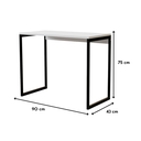 Ver imagem 3 de Escrivaninha Slim Home Office Retangular Mdf e Aço Quarto Escritório Branco/pé Preto - Lh Móveis