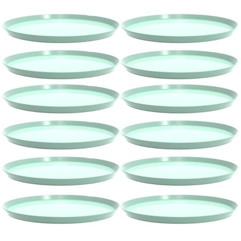 12 Bandejas Redondas 28cm Verde Menta Servir Doces Salgados Bubble Crippa Bar Restaurante