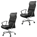 Ver imagem 1 de Kit 2 Cadeiras Escritório Presidente Tela Mesh Tribune Base Cromada Rodinhas e Laudo Ergonômico