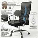 Ver imagem 4 de Kit 2 Cadeiras Escritório Presidente Tela Mesh Tribune Base Cromada Rodinhas e Laudo Ergonômico