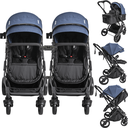 Ver imagem 2 de Carrinho Kiddo para Gemeos 2 Bebe Conforto Colinho Vox Ii Marinho