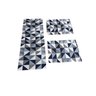 JOGO DE PASSADEIRA JACQUARD ANTE DERRAPANTE 3 PÇS - LADRILHO AZUL MARINHO - 1
