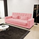 Ver mais imagens de Sofá Cama 02 Lugares Lisboa Suede Pés De Madeira Cor Rose