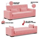 Ver imagem 2 de Sofá Cama 02 Lugares Lisboa Suede Pés De Madeira Cor Rose