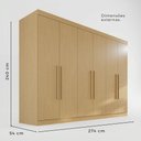 Ver imagem 4 de Guarda-Roupa Casal 6 Portas 6 Gavetas 100% MDF Órion Plus Marrom/Jequitiba