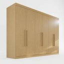 Ver imagem 3 de Guarda-Roupa Casal 6 Portas 6 Gavetas 100% MDF Órion Plus Marrom/Jequitiba