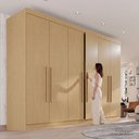 Ver imagem 7 de Guarda-Roupa Casal 6 Portas 6 Gavetas 100% MDF Órion Plus Marrom/Jequitiba