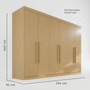 Ver imagem 4 de Guarda-Roupa Casal 6 Portas 6 Gavetas 100% MDF Órion Plus Marrom/Jequitiba