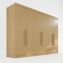 Ver imagem 3 de Guarda-Roupa Casal 6 Portas 6 Gavetas 100% MDF Órion Plus Marrom/Jequitiba