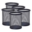 Ver imagem 1 de Kit 5 Porta Canetas Organizador de Mesa Redondo Telado Aramado Grampos Clips Escritório Home Office 