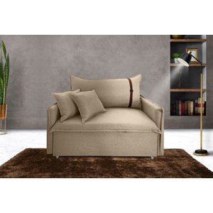 Poltrona Sofá-cama Valence Premium 130cm Softgel D33 - Linho Bege