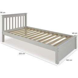 Cama Solteiro Inglesa Peseira Fechada Mv Outlet Branco - 2