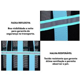 Bolsa Transporte Gato Cachorro Cao Pet Faixa Refletiva Pequeno Porte Animal de Estimaçao Segurança C - 8