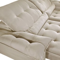 Sofá 2,90m Retrátil e Reclinável Atlanta Com Molas ensacadas 5 Lugares Fabri Decor:Bege - 5