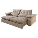 Ver imagem 4 de Sofá 2,90m Retrátil e Reclinável Atlanta Com Molas ensacadas 5 Lugares Fabri Decor:Bege