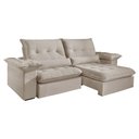 Ver imagem 3 de Sofá 2,90m Retrátil e Reclinável Atlanta Com Molas ensacadas 5 Lugares Fabri Decor:Bege