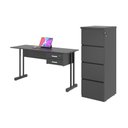 Ver imagem 1 de Conjunto Escrivaninha e Gaveteiro Larissa Preto Onix