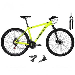 Bicicleta Aro 29 Absolute Nero 4 Câmbios Shimano 24v Garfo com Trava no Ombro Pneu Faixa Bege -