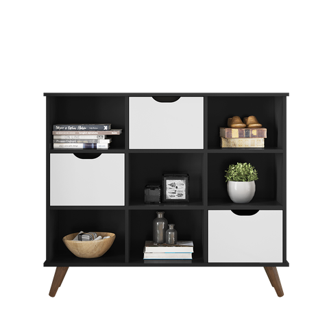 Nicho Organizador Lila Retrô c/ 3 Gavetas Preto/Branco