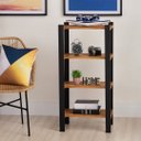 Ver imagem 1 de Estante Multiuso Torre Natural & Colors 4 Prateleiras Along Mel / Preto