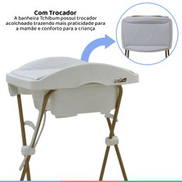 Banheira Banho Bebê Burigotto Tchibum Polar Com Suporte e Trocador - 3